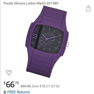 Diesel Purple Silicone Unisex Watch. working